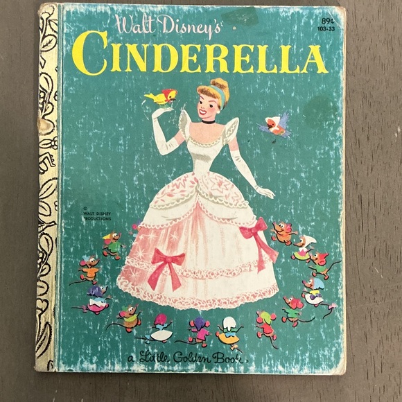 Little Golden Book Other - Walt Disney Cinderella Little Golden Book - Pink & Teal Vintage